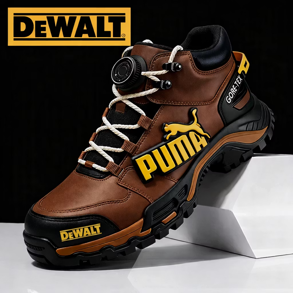 Waterproof and breathable men’s work and hiking boots from PUMA® and DEWALT are ideal for work and outdoor activities.