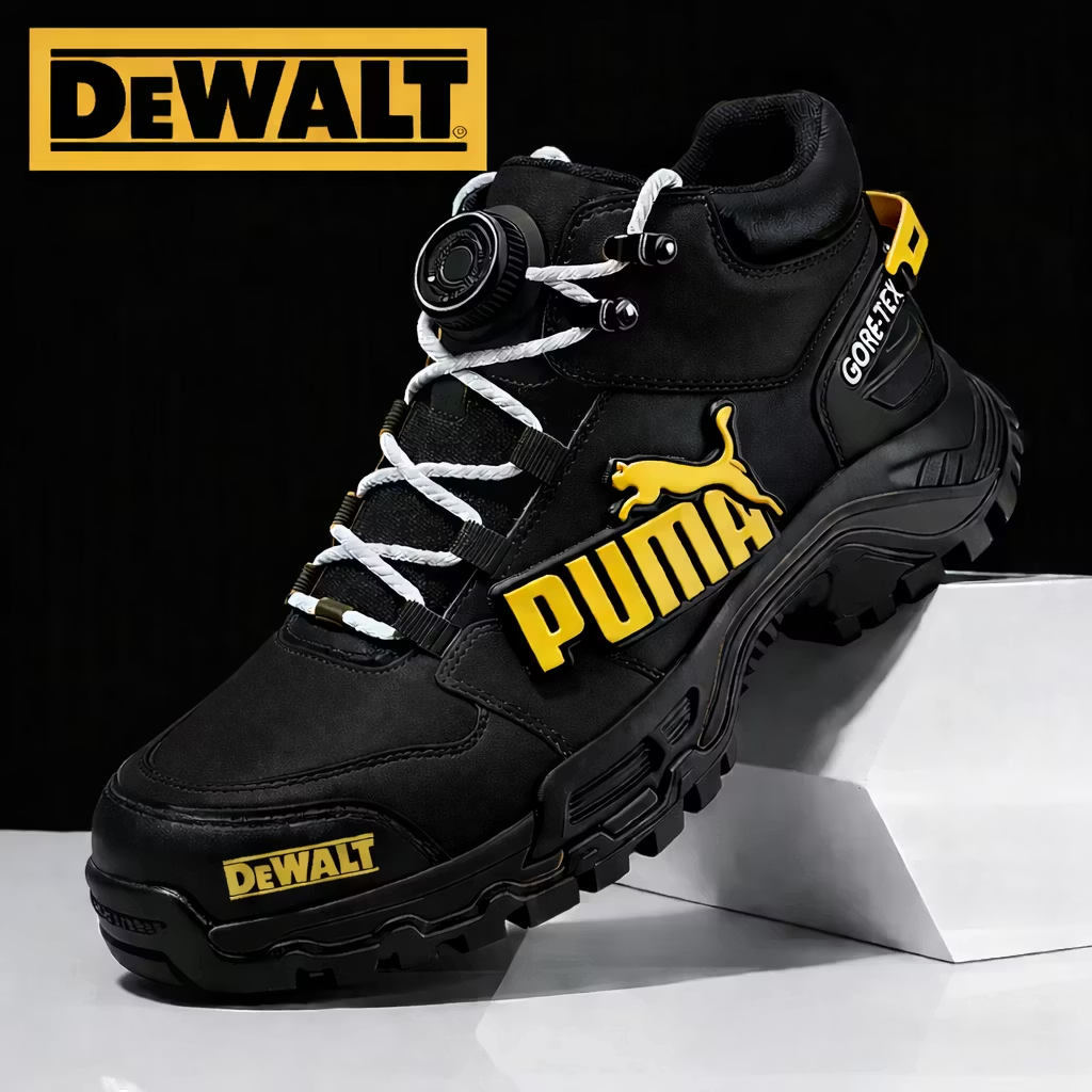 Waterproof and breathable men’s work and hiking boots from PUMA® and DEWALT are ideal for work and outdoor activities.